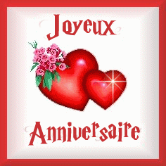 Gif animé joyeux anniversaire coeurs